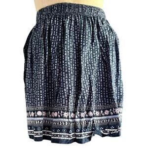 Womens Skirt Size Small Blue Floral Peasant Cottage Earthy Modest Retro Everyday